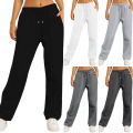 Wide Leg Pants For Women’S Fleece Lined Sweatpants Straight Pants Bottom All-Math Plain Fitness Joggers Pants Travel Basic. 