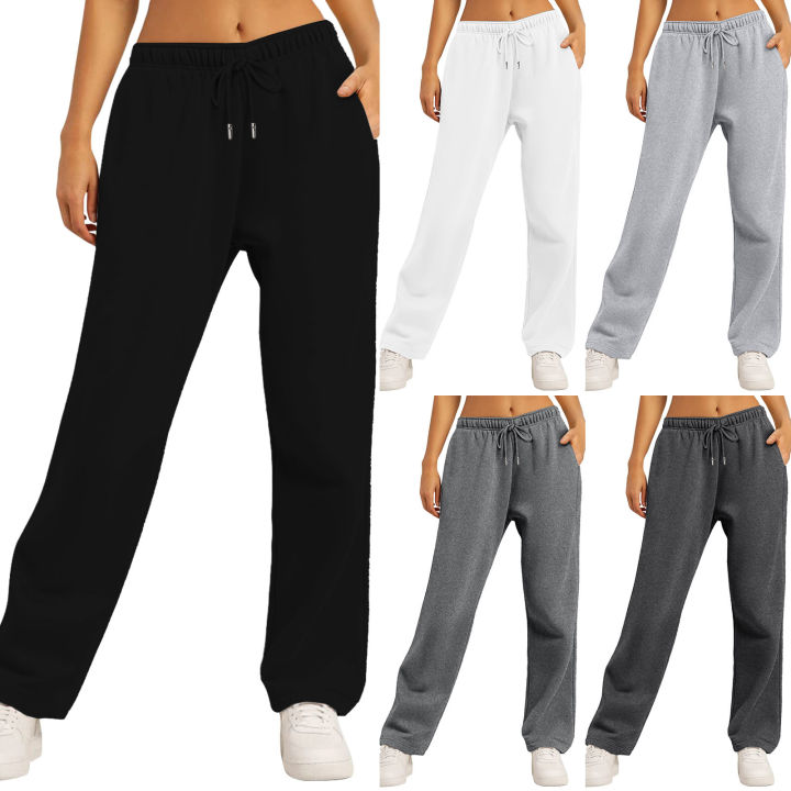 Wide%20Leg%20Pants%20For%20Women%E2%80%99S%20Fleece%20Lined%20Sweatpants%20Straight%20Pants%20Bottom%20All-Math%20Plain%20Fitness%20Joggers%20Pants%20Travel%20Basic%20-%20Image%202