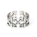 Chiba S925 silver European and American trendy brand arrow ring for men and women retro Thai silver fashion index finger ring opening adjustable.