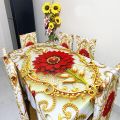 3D Print Dining table Cloth runner and 06 pieces chair cover Full Set 401. 
