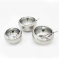 Kitchen Seasoning Box Stainless Steel salt/ Sugar Bowl With Glass Clear Lid and Spoon. 