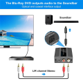 Analog to Digital Audio Converter RCA to Optical with Optical Cable.
