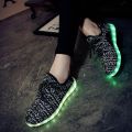 Unisex LED Luminous Shoes Flashing USB Rechargeable Lace-up Lovers Shoes. 