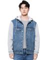 High quality denim jacket for men stylish 2025 | Mens denim jacket blue | Export quality hoodie jacket for men blue. 