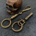 High Quality Handmade Solid Brass Keychain Men Retro Pure Copper Waist Hanging Car Key Chain Key Ring Gift Wholesale. 