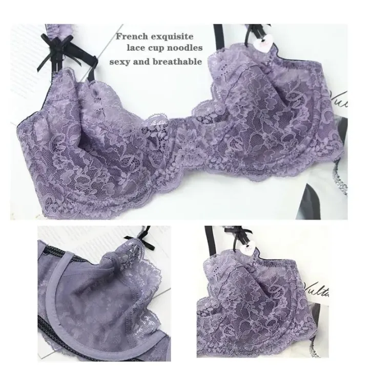 2022%20Lace%20Plus%20Size%20ABCDE%20Cup%20Underwear%20Women%20Bras%20Three%20Quarter%20Top%20Ultra%20Thin%20Thick%20BH%20Push%20Up%20Female%20Lingerie%20-%20Image%206
