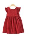 Girls butterfly sleeve Dress Childrens Simple Style Pure Cotton soft crap fabrics Tank Top Dress Kids Clothes..