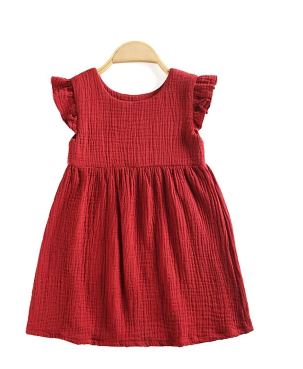 Girls%20butterfly%20sleeve%20Dress%20Childrens%20Simple%20Style%20Pure%20Cotton%20soft%20crap%20fabrics%20Tank%20Top%20Dress%20Kids%20Clothes.%20-%20Image%204