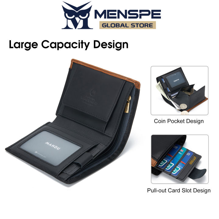 MENSPE%20Men%20Short%20Wallet%20Drawable%20Card%20Slot%20Design%20RFID%20Block%20Wallet%20Coin%20Wallets%20Soft%20Microfiber%20Genuine%20Leather%20Wallet%20Multi-Card%20Position%20ID%20Credit%20Cards%20Holders%20Coin%20Bag%20Business%20Wallets%20-%20Image%203