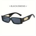 Jaguarl tiger Emblem Narrow Rectangle Plastic Luxury Fashion Sunglasses. 