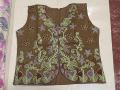 Elegant Embroidered Sleeveless Blouse Top for Girls - Floral/Geometric Pattern, Regular Fit. 
