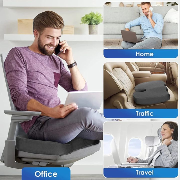 Seat%20Cushions%20for%20Office%20Chairs,Memory%20Foam%20Coccyx%20Cushion%20Pads%20for%20Tailbone%20Pain,Sciatica%20Relief%20Pillow,Correct%20Sitting%20Posture%20-%20Image%204