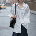 Spring White Shirt Female Student Inner Wear Outer Wear All-Match Bandage Dress Long-Sleeved Shirt Top Female Western Style 2022 New. 
