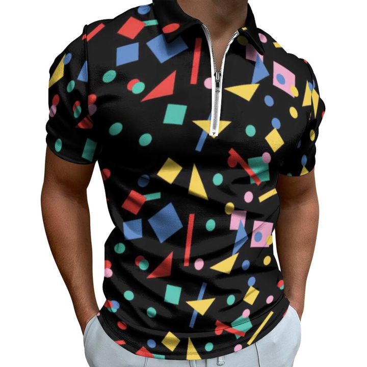 80S%20Style%20Design%20Polo%20Shirts%20Black%20Polka%20Dots%20Casual%20Shirt%20Day%20Fashion%20Men%20Short%20Sleeve%20Collar%20Design%20T-Shirts%20-%20Image%202