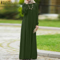 ZANZEA Muslimah Wanita Muslim Dubai Islam Abaya Pakaian Maxi Panjang Kaftan Pakaian Parti Koktel. 