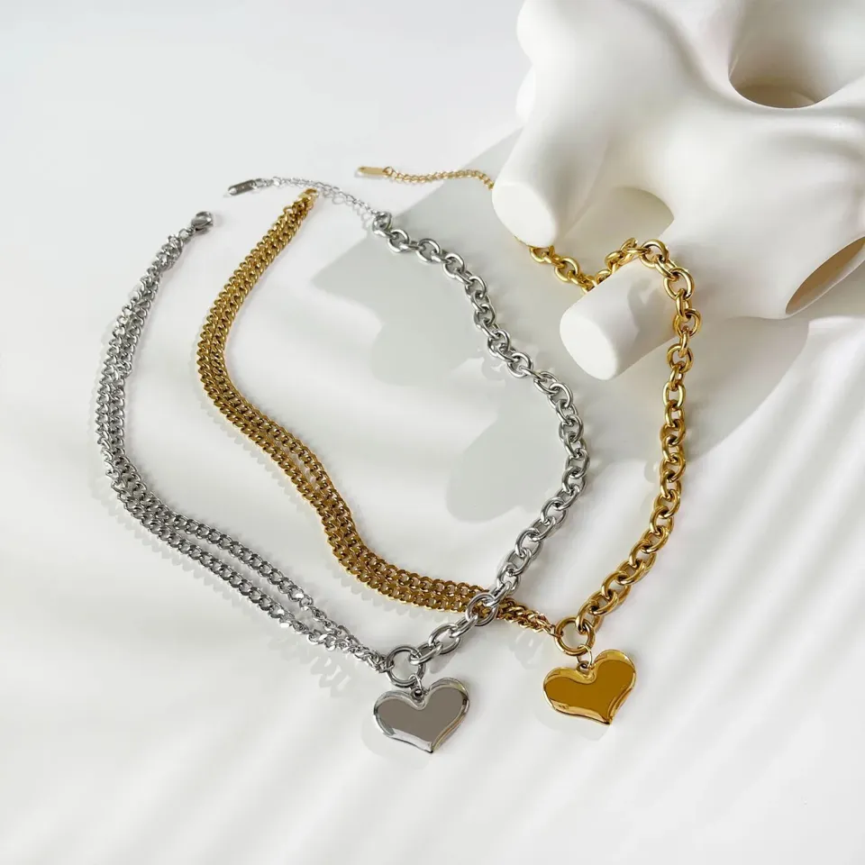 316L Stainless Steel Heart Pendant necklace for women's fashion