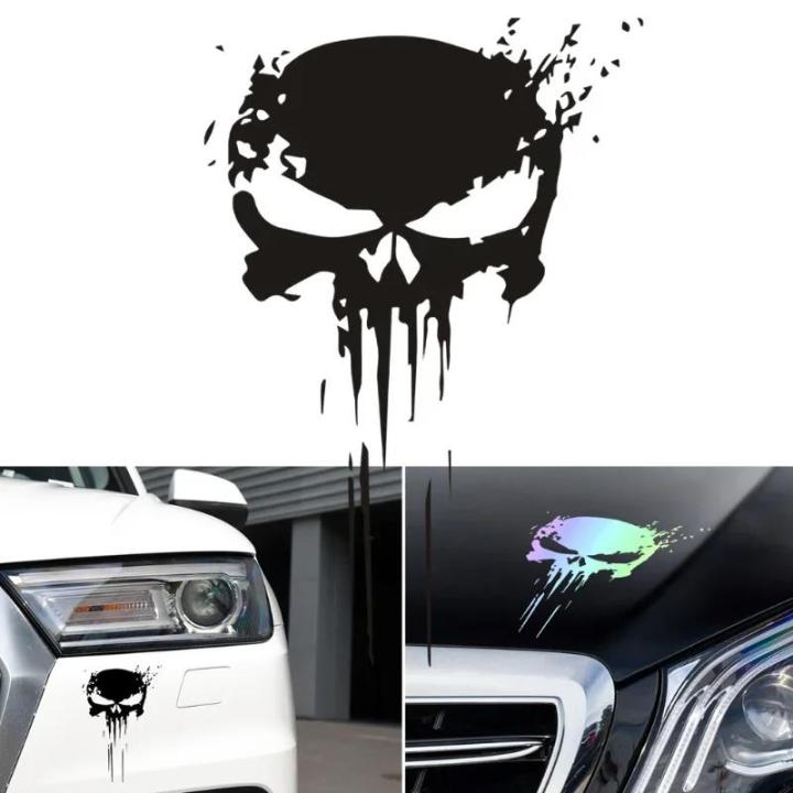 Universal Waterproof Motorcycle Stickers Skull Sticker Reflective Decal Sun Protection Car Motorbike Decoration Accessories