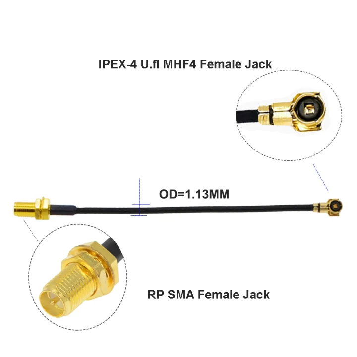 10pcs/lot%20IPEX4%20Cable%20IPEX4%20MHF4%20to%20RP-SMA/SMA%20WIFI%20Al%20ntenna%20RF%20Cable%20RF1.13%20Pigtail%20Extension%20Cable%20Assembly%20-%20Image%203
