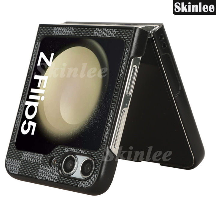 Phone%20case%20For%20Samsung%20Galaxy%20Z%20Flip5%20Back%20cover%20Canvas%20Plaid%20Cowhide%20Texture%20Design%20for%20For%20Samsung%20ZFlip%205%20Cover%20cases%20-%20Image%208