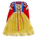 Kids Girl Dress Snow White Fancy Dresses Children Party Cosplay Princess Costume Bow Patchwork Role Playing Frocks Outfits 1-10Y. 