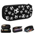 Soccer Pattern Pencil Case Cute Football Balls Sports Pen Bag Student Big Capacity School Supplies Zipper Pencil Pouch. 