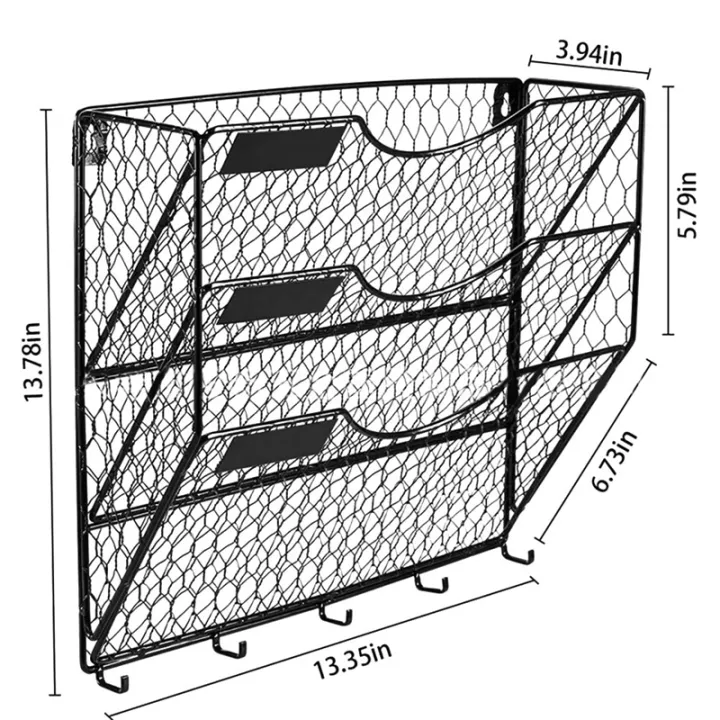 3%20Tier%20Metal%20Mesh%20Wall%20Mount%20with%20Hooks%20Letter%20Document%20Magazine%20Office%20Sorter%20Bin%20-%20Image%206