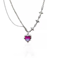 Kpop Vintage Goth  Heart Pendant Choker Clavicle Chain Necklace for Women Girl Punk Grunge Collars Wedding Aesthetic Jewelry. 