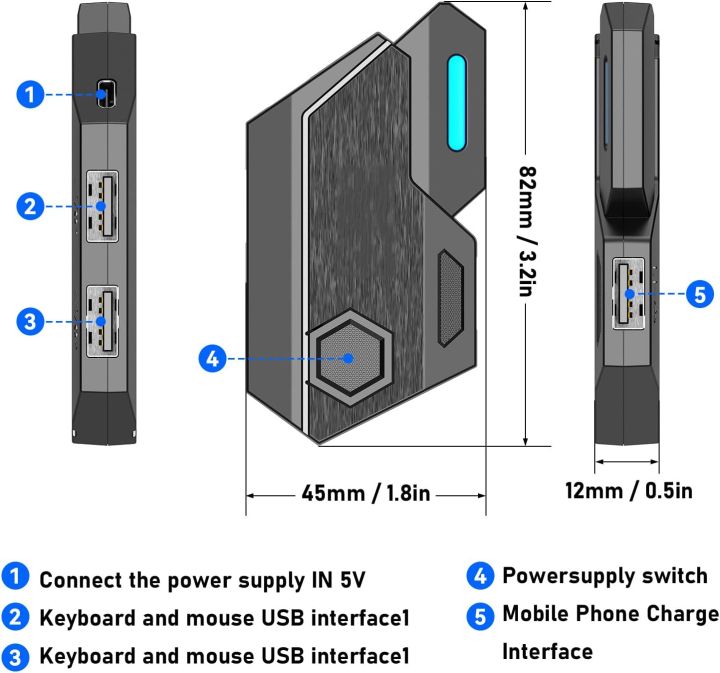 Mix SE Wireless Game Controller Mobile Game Mouse and Keyboard Adapter Converter for Mobile PUBG