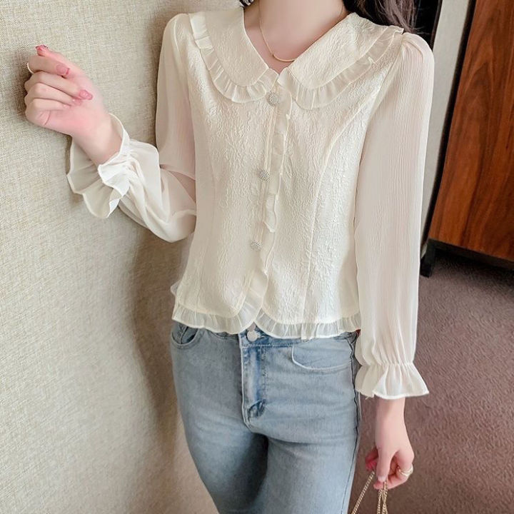 Korean%20Style%20Fashionable%20Top%20Autumn%20Women's%20New%20Chic%20Beautiful%20Small%20Shirt%20Popular%20Long%20Sleeves%20Chiffon%20Shirt%20This%20Year%20-%20Image%208