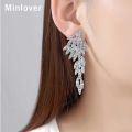 Luxury Crystal Eagle Shape Bridal Long Rhinestone Earrings for Women.