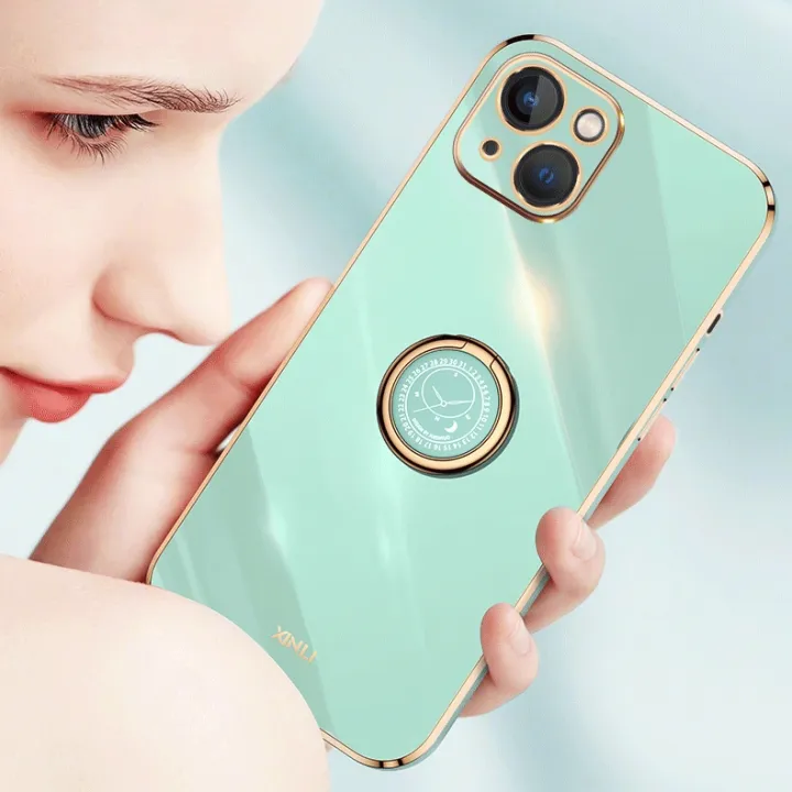 For%20iPhone%2013%20XINLI%20Straight%20Edge%206D%20Electroplate%20TPU%20Phone%20Case%20with%20Ring%20Holder%20-%20Image%205