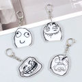 Funny TrollFace Keychain for Accessories Bag NoMeGusta Rage Face ForeverAlone Pendant Key Chain Ring Keyring Jewelry Fans Gifts. 
