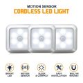New  Powered 6 LED Square Motion Sensor Night Lights PIR Induction Under Cabinet Light Closet Lamp  for Stairs Kitchen. 
