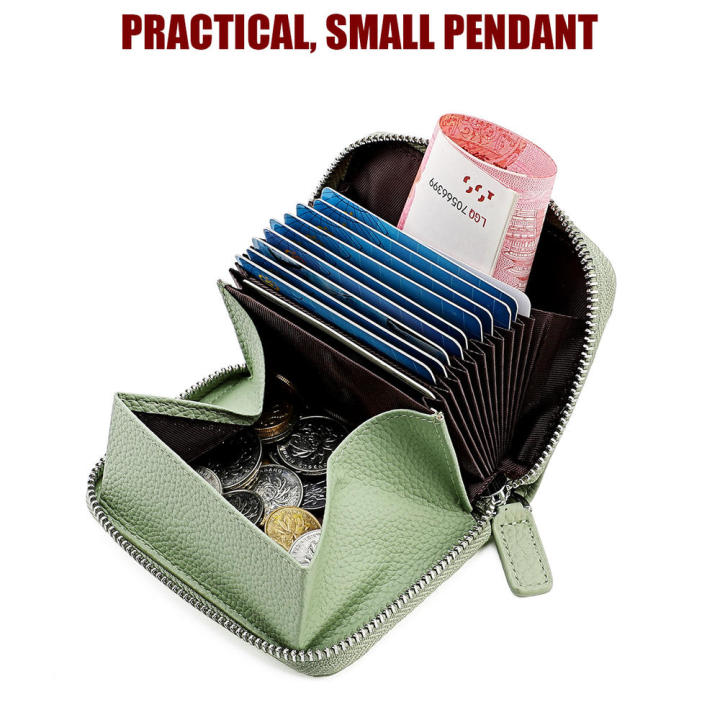 Compact%20Card%20Holder%20Stylish%20Leather%20Small%20Zipper%20Card%20Wallet%20Green%20Luxury%20Change%20Pouch%20for%20Women's%20Men's%20Travel%20Use%20Office%20-%20Image%207