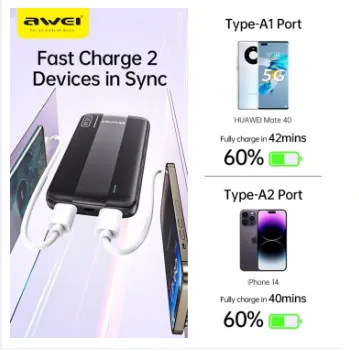 AWEI%20P20K%2010000mAh%20Dual%20USB%20Output%20Ports%20Power%20Bank%20-%20Image%203