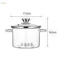 Glass Cooking Pot Kitchen Glass Cookware Simmer Pot for Tea Noodle Milk 1.8L. 