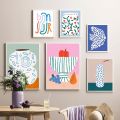 Fantasy Flower Garden Polka Dot Vase Seabird Wall Art Nordic PostersCanvas Painting And Prints Wall Pictures Living Room Decor.