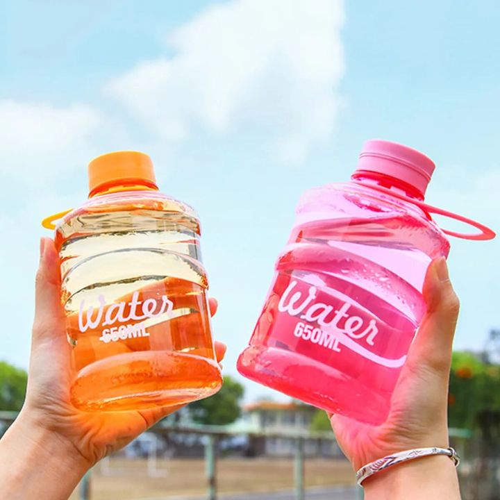 Creative Mineral Water Bottle 650Ml Mini Bucket Plastic Bottle Outdoor Sport Drinking Water Bottles Portable Large Capacity Cup