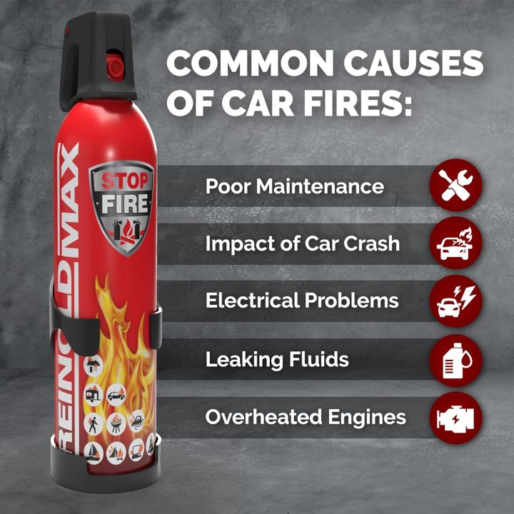 ReinoldMax Mini Fire Extinguisher - European Made Produced a modern & qualified processed spray which can be extinguished fire completely very easy & smoothly.