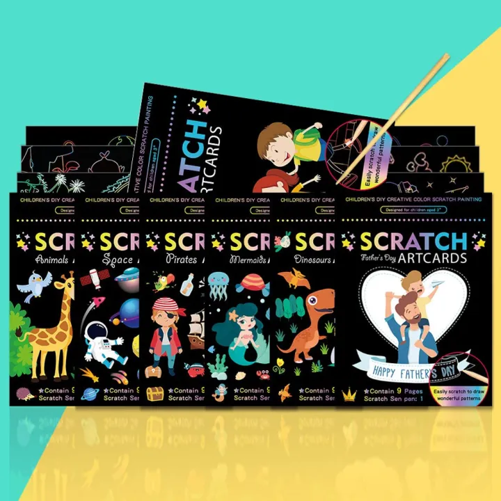 Magic%20Rainbow%20Color%20Scratch%20Painting%20Card%20Set%20Cartoon%20Coloring%20Books%20Drawing%20Board%20Kids%20DIY%20Educational%20Toys%20Children%20Gifts%20Toy%20-%20Image%204