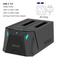 Alxum Dual Bay SSD Hard Drive Docking Station USB C to SATA HDD Docking Station for 2.5/3.5 inch Hard Drive Dock Offline Clone. 