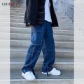 LINHUA Men Wide Leg Jeans Mens Spring cargo pants Hip Hop Streetwear New Loose Straight Baggy Denim Pants Male work jeans.
