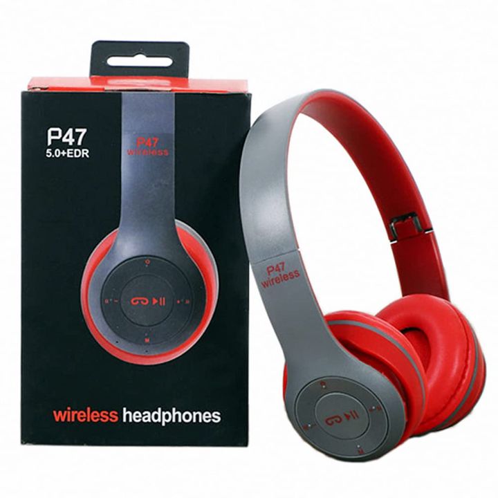 P47%20Stereo%20Head%20Mounted%20Bluetooth%20Headphones%20Multifunctional%20Headset%20Wireless%20Phone%20Speakerphone%20-%20Black%20-%20Image%202