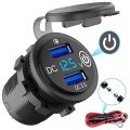 Dual USB Car Charger with Switch for Motorcycle Car Truck.