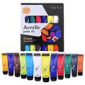 Keep Smiling Acrylic Color Set 12 Color 30 ml Premium Quality Paint for Canvas Craft and Art Projects. 