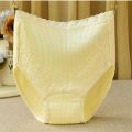 M-4XL Larger Size Women High-Waist Cotton Underwear Breathable Seamless Lace Trim Comfortable Panties.