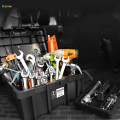 Tool Box Large Space Lightweight Durable with Lid Hammer Handy Tools Electrician Repairs Box Repair Tool Storage Case for Garage Home Trunk , 41cmx33cmx21.5cm. 