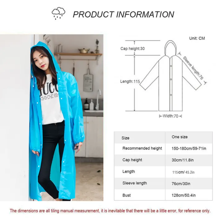 EsoGoal%20Transparent%20Raincoat%20P-oncho%20Rainwear%20EVA%20Rain%20Cape%20Waterproof%20Portable%20E-nvironmental%20Light%20Rain%20Coat%20with%20Hat%20Long%20Use%20Thick%20Unisex%20for%20Outdoor%20and%20Travel%20-%20Image%206