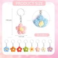 Cute Daisy Keychain Crochet Knitted Flower Bag Charms Handmade Floral Key Ring for Bag Charms Purse Handbags.