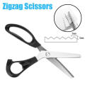 Stainless Steel Pinking Shears Precision Cutting Professional Sharpened Dressmaking Ergonomic Handle Heavy-Duty Tailor Shears.